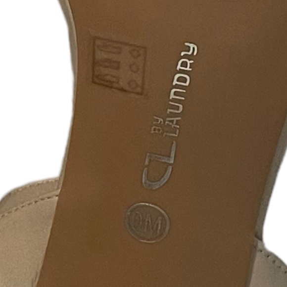 CL by Laundry Block Heel Buckle Ankle Faux‎ Leather Sandal NWOT Size 9 - Picture 8 of 8
